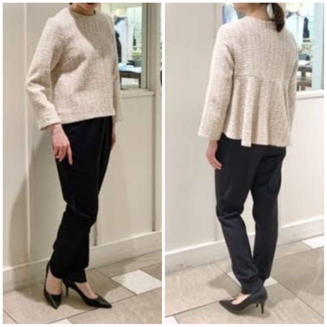 【美品】デミルクスビームス バックフレアツイードプルオーバー ペプラム 定価2万