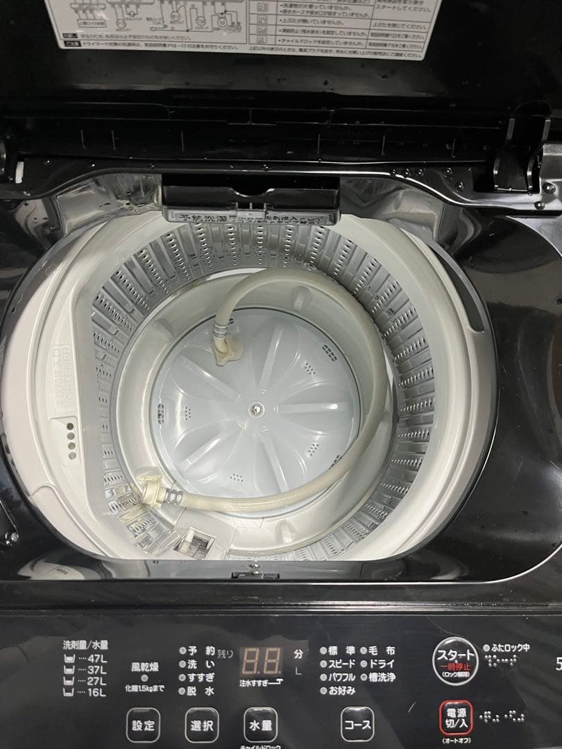 【高年式】RORO YWM-T55LK 縦型洗濯機本体 ブラック 2024年T