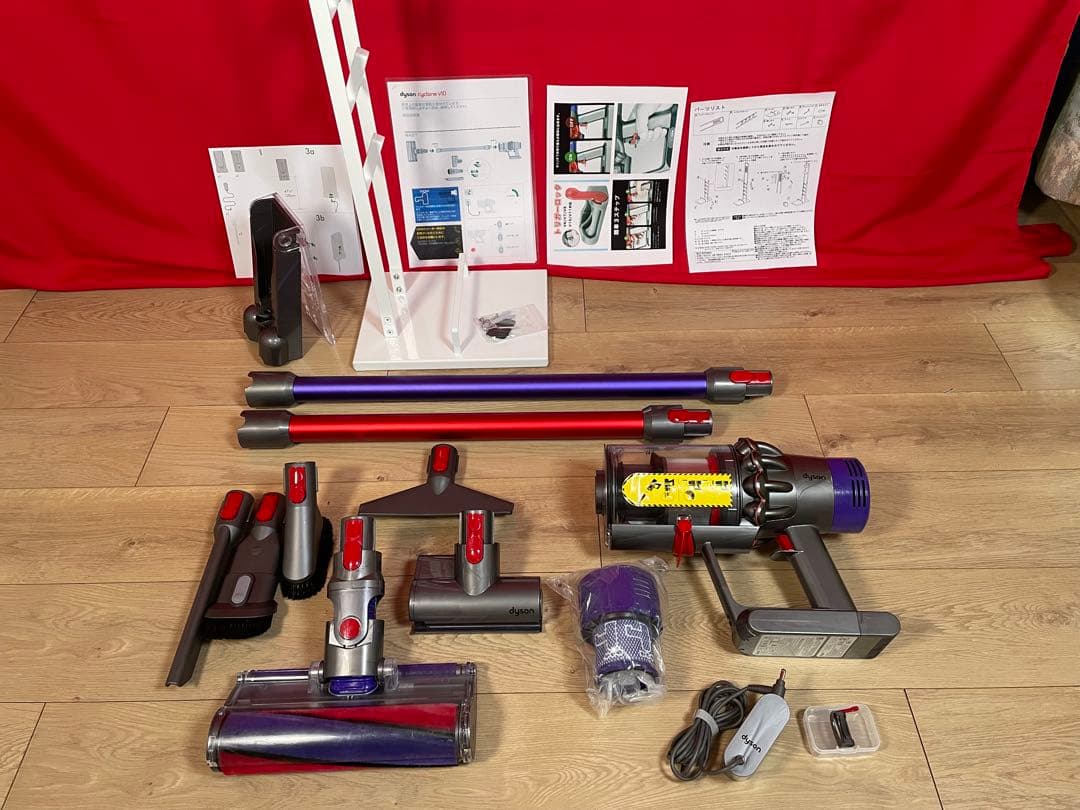ダイソン ⑦ V10SV12 ホワイトスタンド　２本のパイプ　交換フィルター付