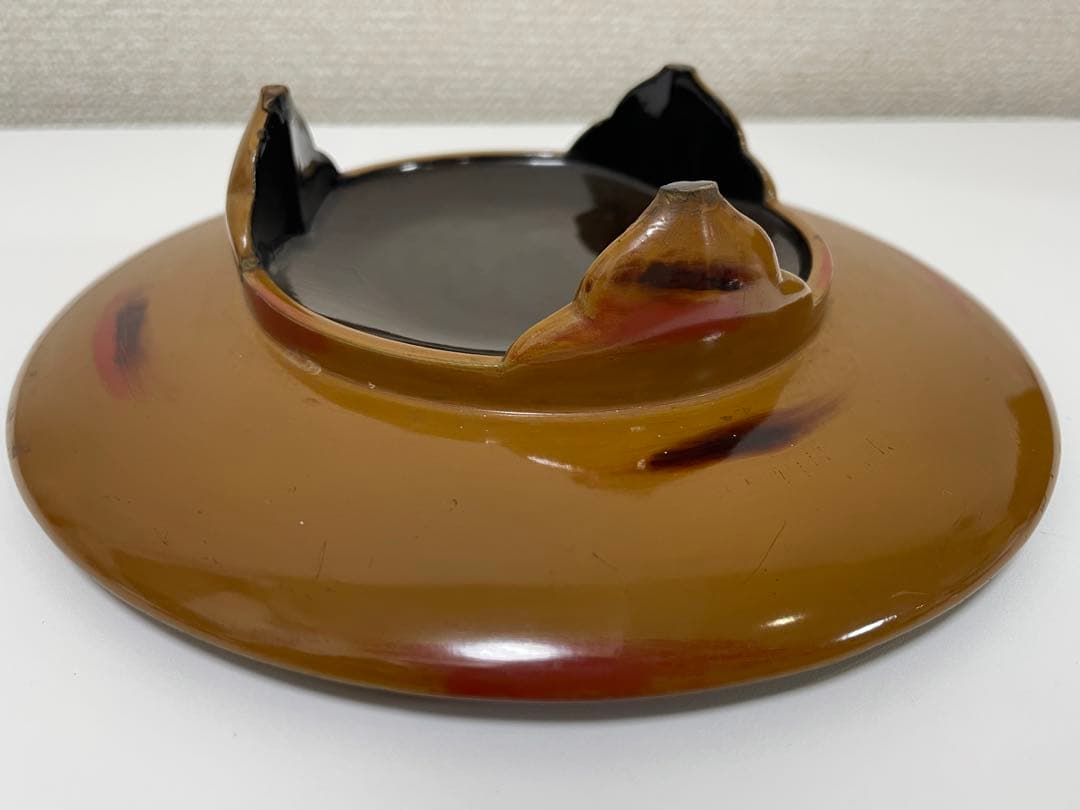 葵紋 天目台 漆器 木製 アンティーク レトロ 時代物 茶道具 骨董品