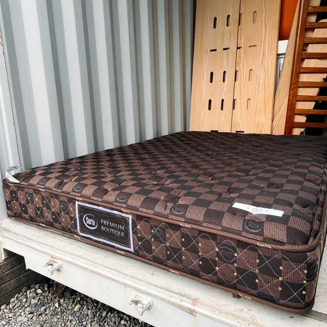 取付無料！サータ Q1ポスチャー ブラウンポケットコイルクイーンマットレス✨