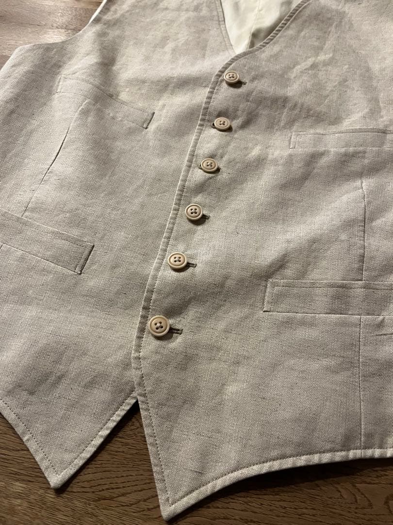 RRL リネンシルク ベスト ジレ アイボリー イタリア製 ダブルアールエル