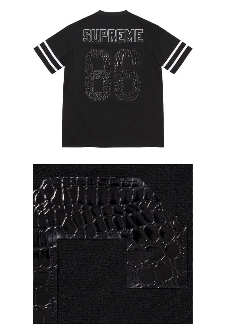 シャツ Supreme Faux Croc Football Jersey Black