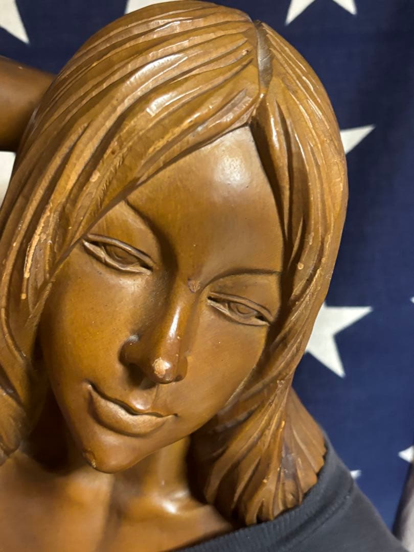 ビンテージ6070s頃等身大木彫りセクシーエロ女体レアは美人はプレイボーイ