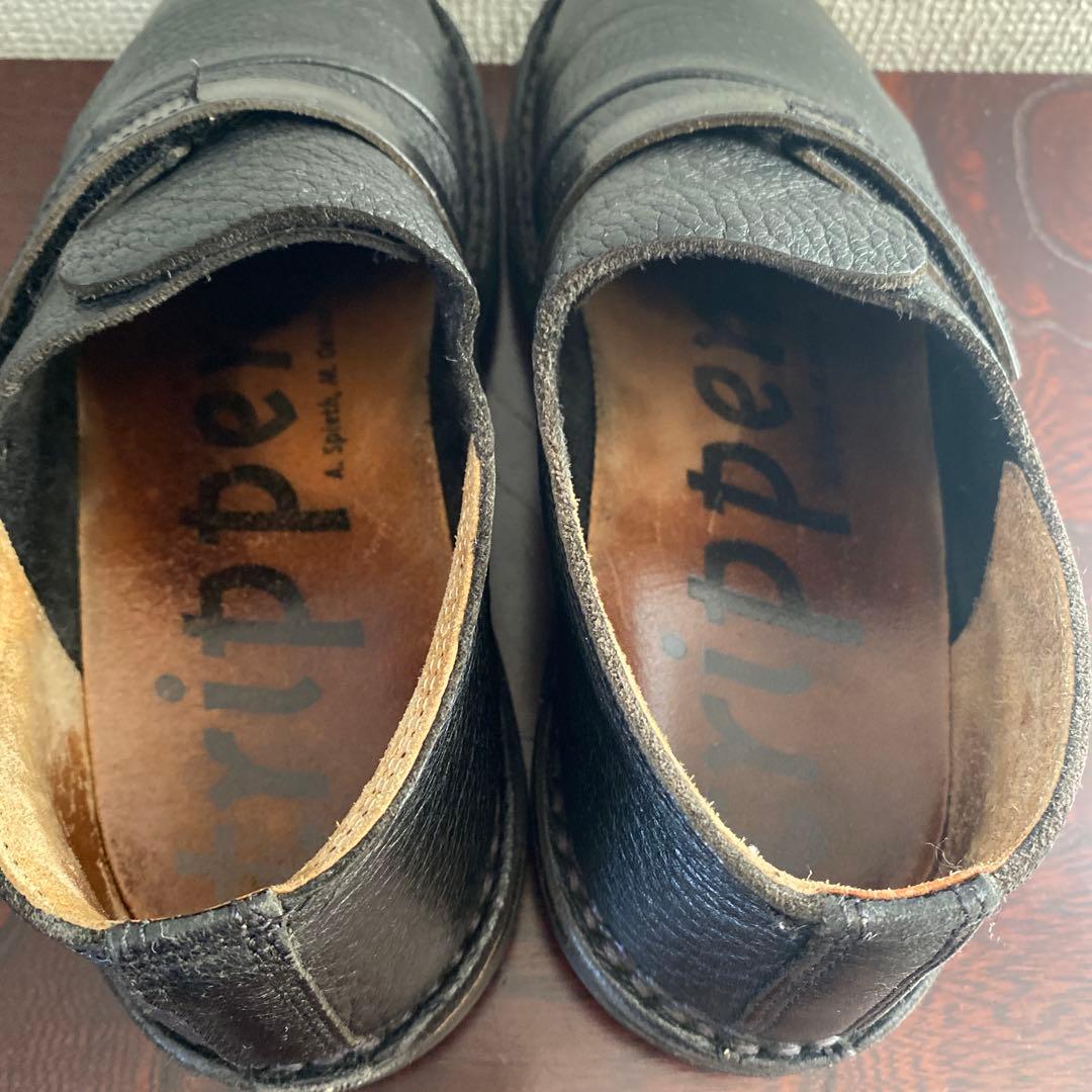 trippen トリッペン 鹿革 ベロクロ ディア レザー 37 黒