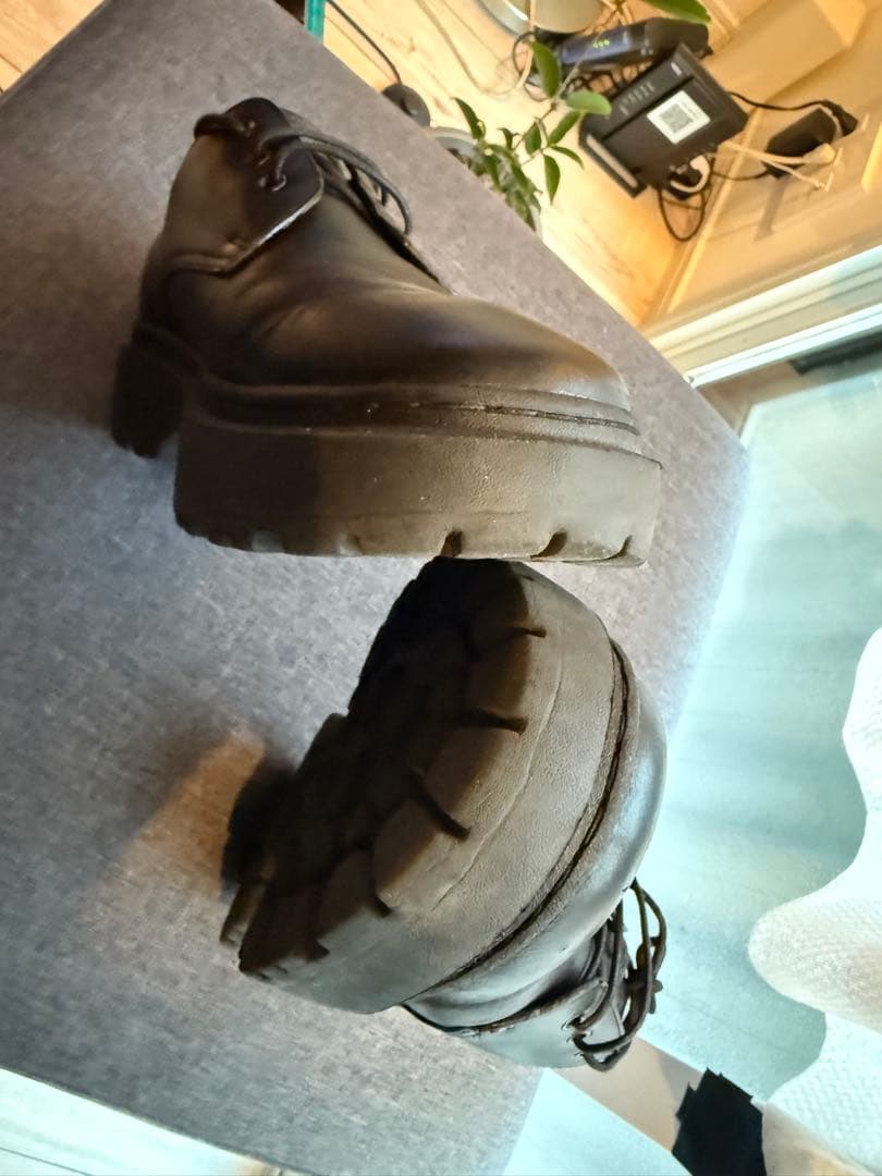 FILLIN UNOS DERBY 26cm 厚底黒レースアップシューズ