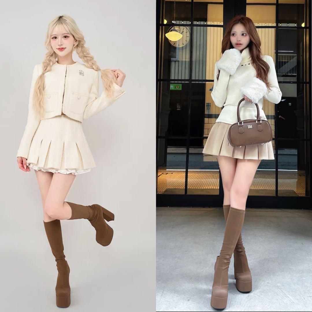 【完売商品・新品】ダーリッチ　ウルトラストレッチロングブーツ Mサイズ