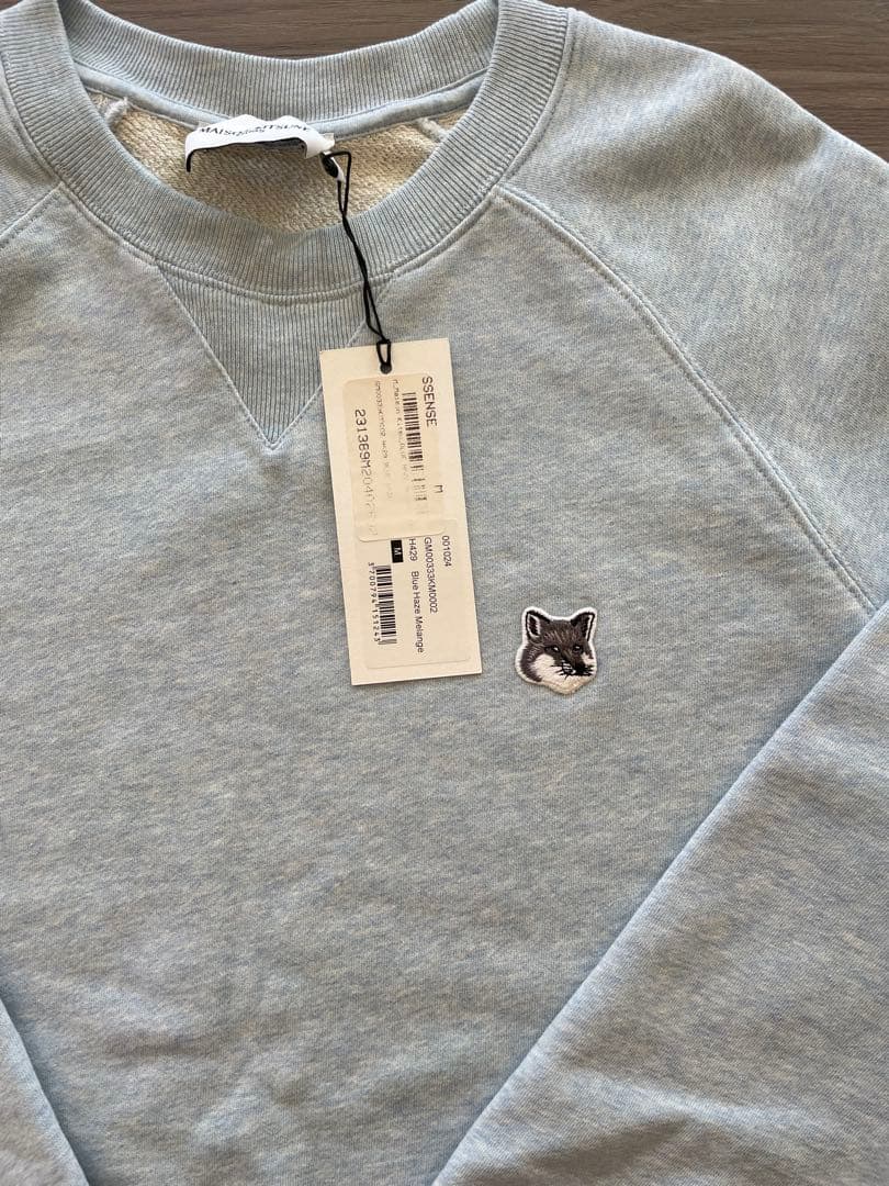 新品未使用 メゾンキツネ グレーフォックスベッド スウェットシャツ 水色 M