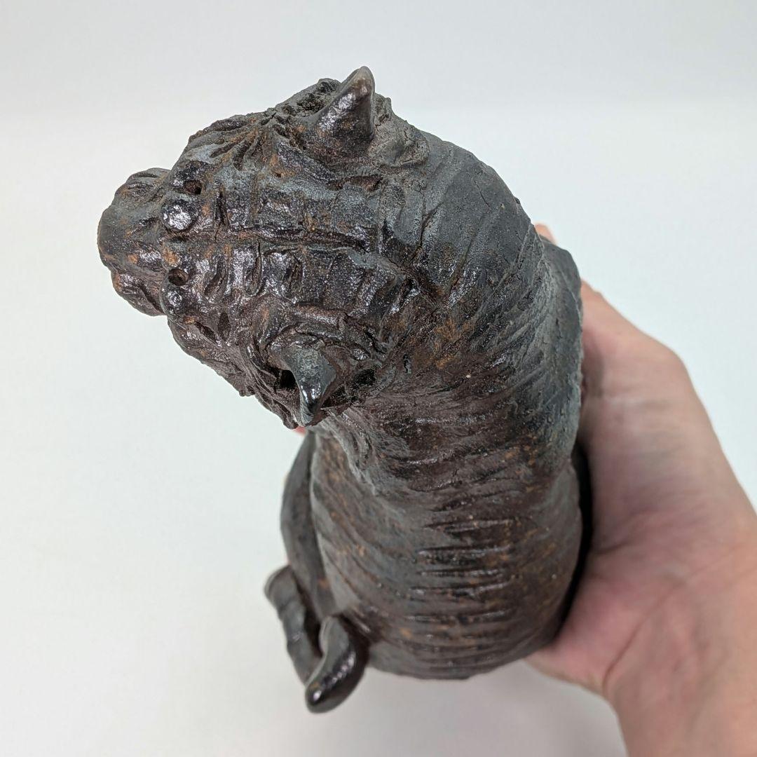 備前市無形文化財 木村玉舟 備前焼 虎置物 共箱 干支置物 寅年 トラ 縁起物