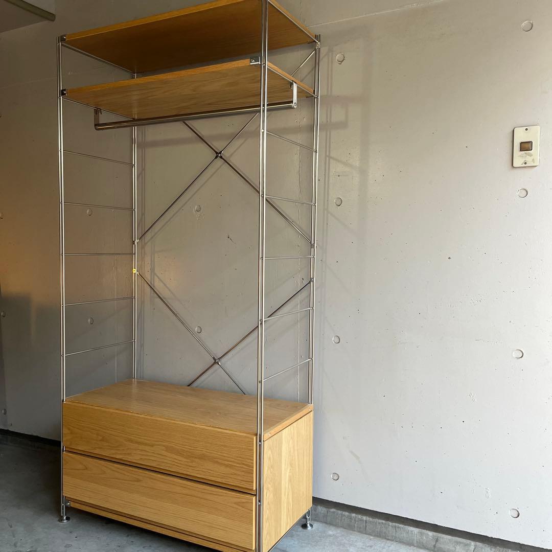 notes★無印 ステンレスユニットシェルフ・オーク材・ワードローブセット