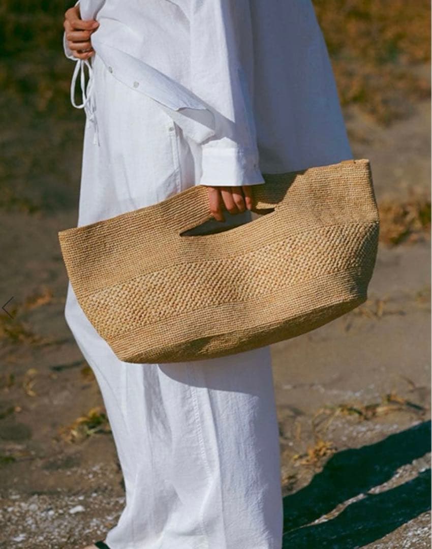 etre tokyo ランドスケープラフィアバッグ(beige)