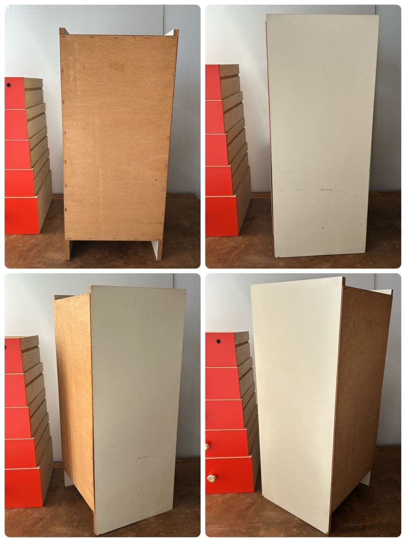 昭和レトロ　当時物　5段チェスト　引き出し　収納　オレンジ　レトロポップ　タンス