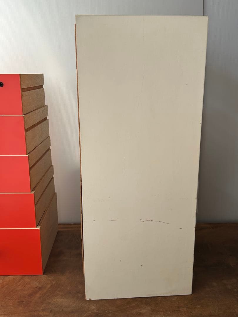 昭和レトロ　当時物　5段チェスト　引き出し　収納　オレンジ　レトロポップ　タンス