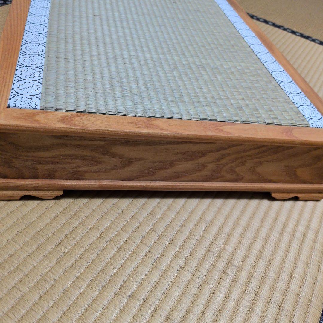 い草製 ケヤキ塗り人形用飾り台 約74cm x 47cm