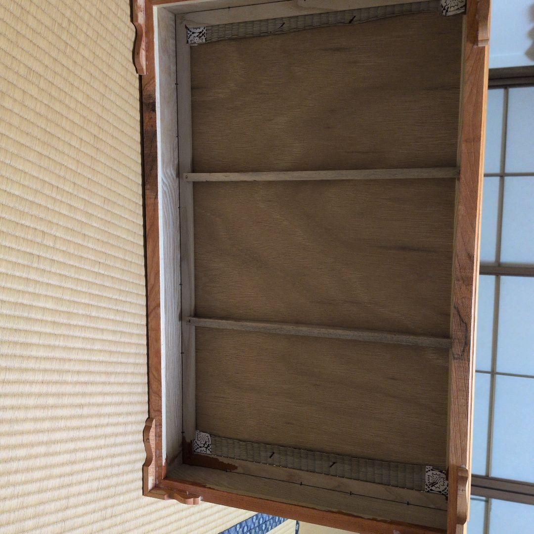 い草製 ケヤキ塗り人形用飾り台 約74cm x 47cm