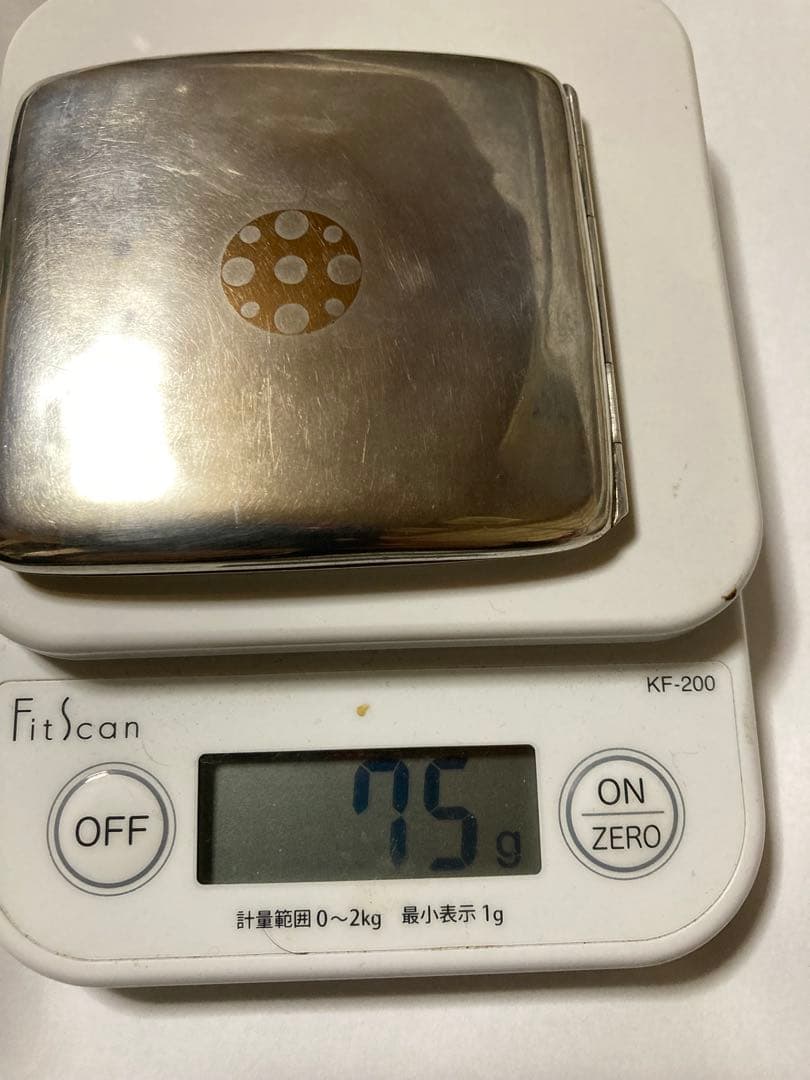 レトロシルバー（銀製）シガレットケース　タバコ入れ　記念あり