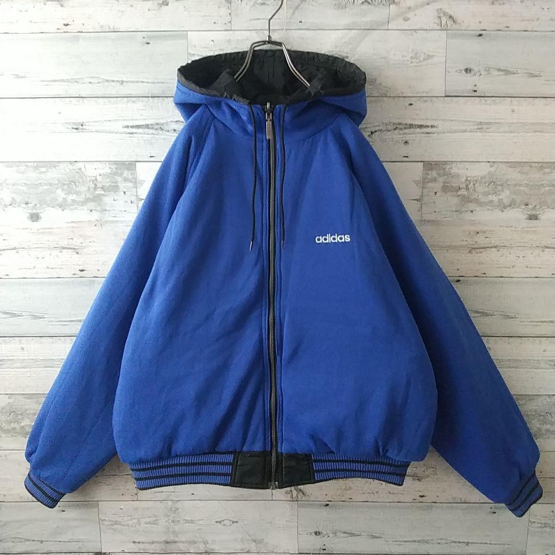 激レア☆80s アディダス 両面刺繍ロゴ リバーシブル 中綿 ジャケット L