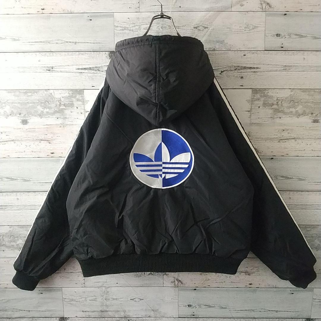 激レア☆80s アディダス 両面刺繍ロゴ リバーシブル 中綿 ジャケット L