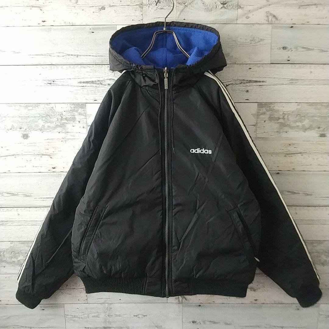 激レア☆80s アディダス 両面刺繍ロゴ リバーシブル 中綿 ジャケット L