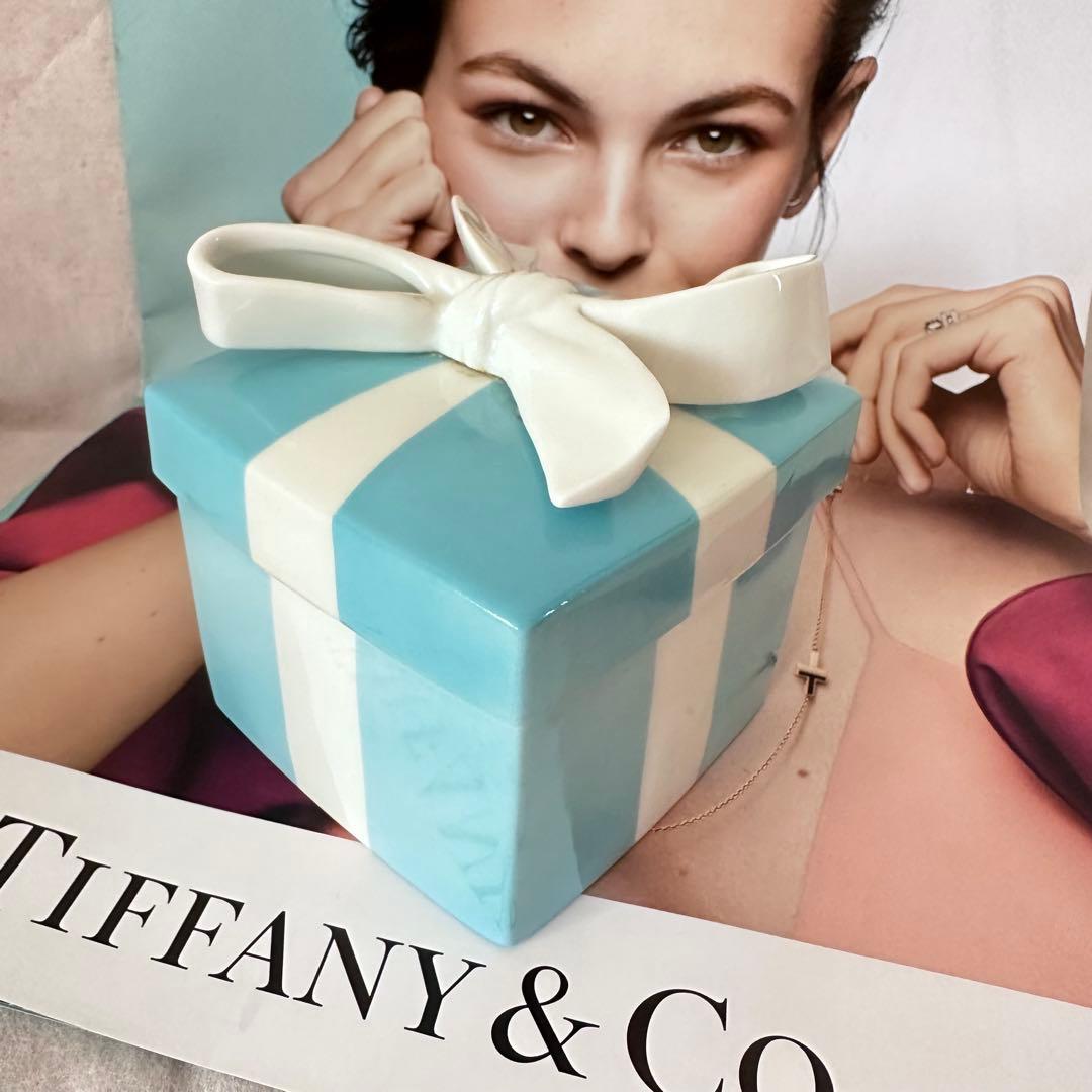 大きいサイズTiffany&Co.陶器ブルーボックス小物入れ