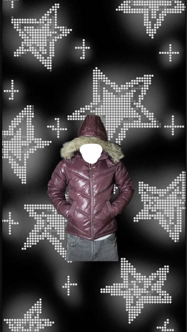 【値下げ⭕️】00s archive光沢ファーダウン XL y2k お兄系　平成