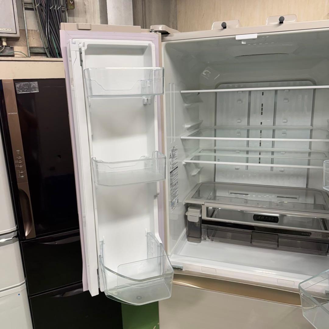 125 大型冷蔵庫　観音開き　6ドア　自動製氷機付　ガラストップ　極美品　家庭向