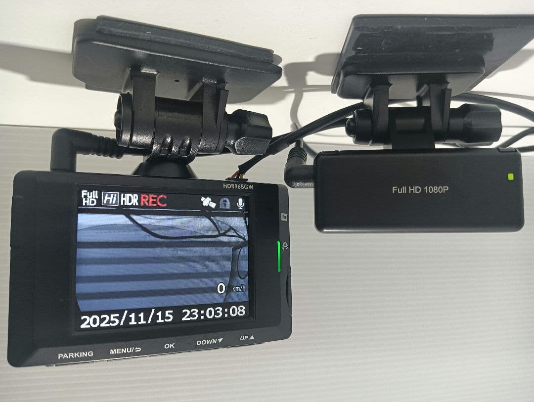 759【作動確認済】コムテック HDR965GW 前後カメラGPS搭載 ドラレコ
