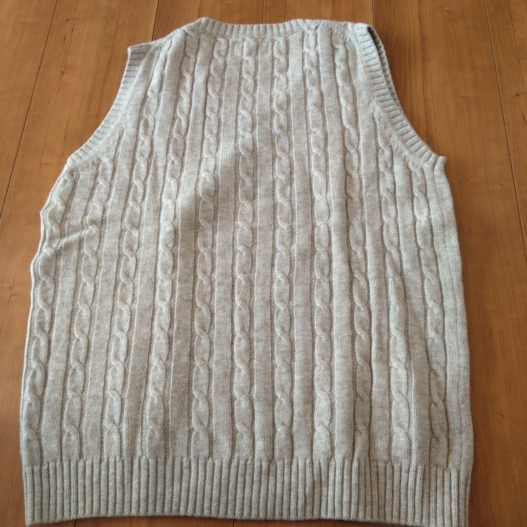BEAMSプラス 100%Woolベスト サイズM ネイビー＆グレー
