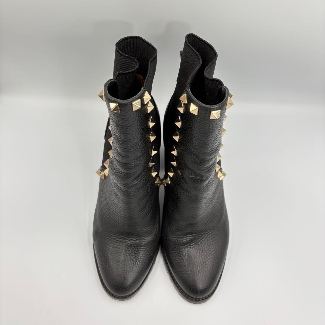 バレンティノガラヴァーニ スタッズ ショートブーツ 黒 サイドゴア　24cm
