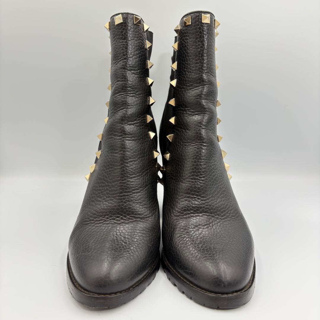 バレンティノガラヴァーニ スタッズ ショートブーツ 黒 サイドゴア　24cm