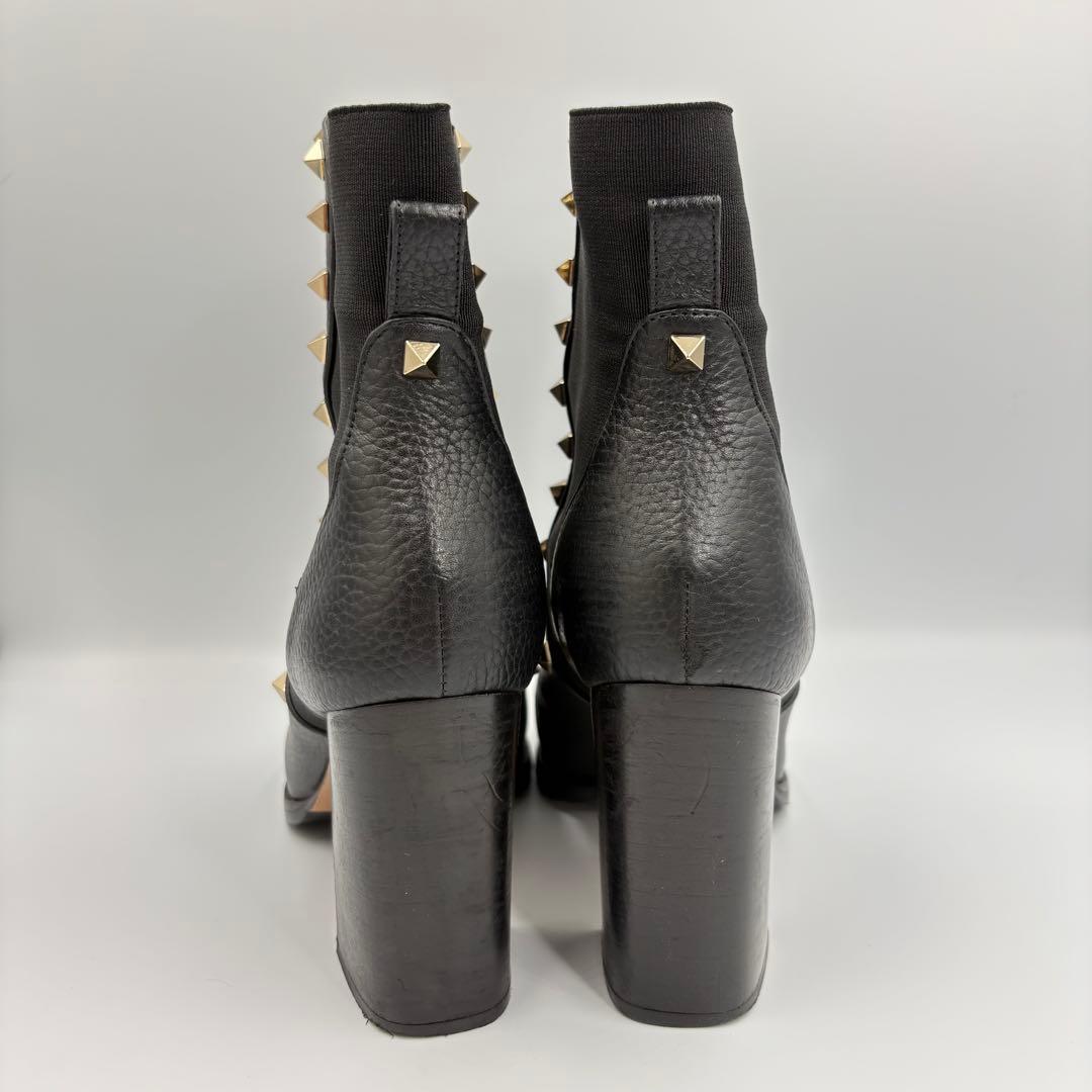 バレンティノガラヴァーニ スタッズ ショートブーツ 黒 サイドゴア　24cm