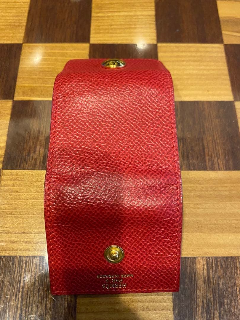 美品 箱付き エルメス ポストイット 文房具 付箋 メモ レザー 赤