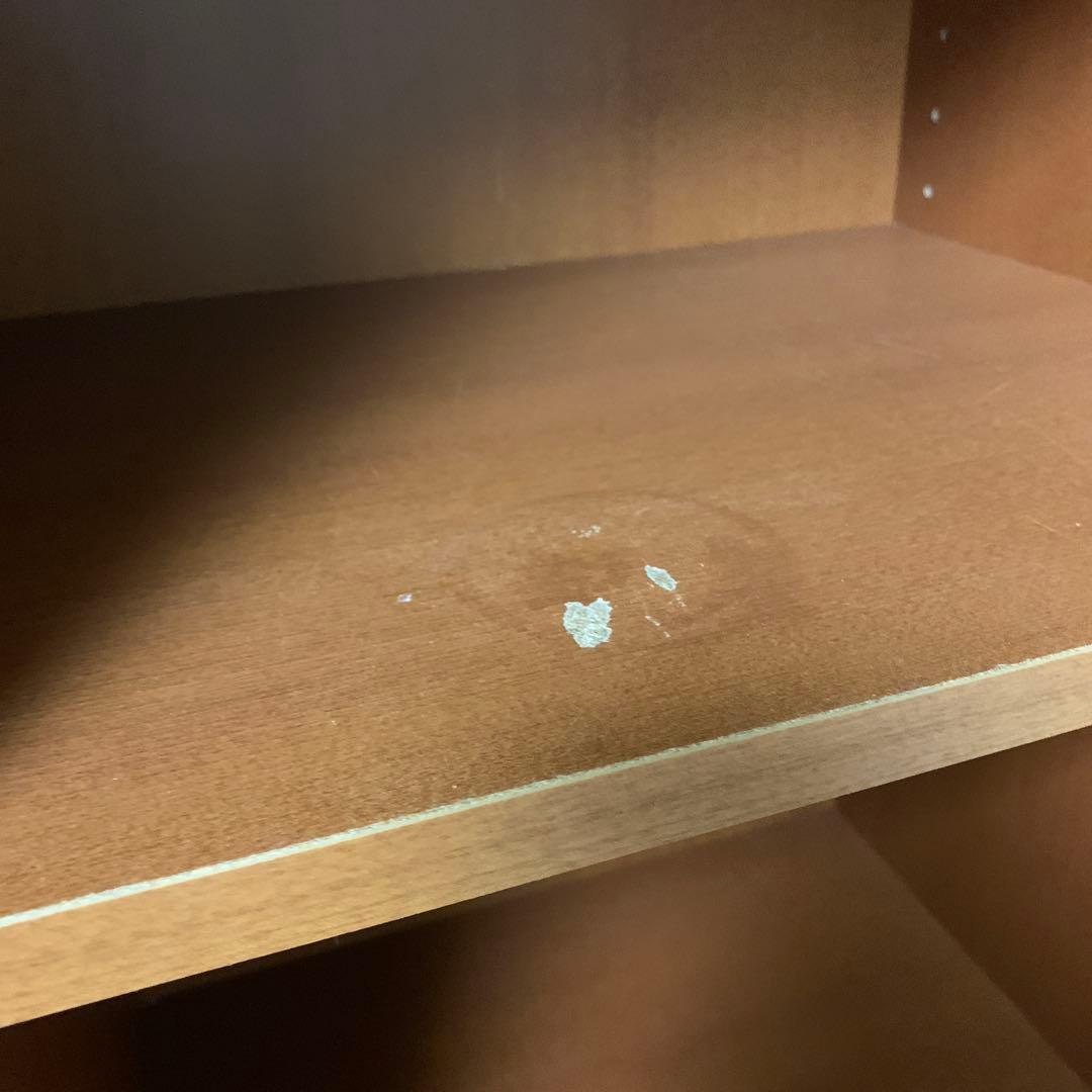 送料込　レトロなガラス扉付き本棚　180✖️85✖️35 可動棚　収納力大