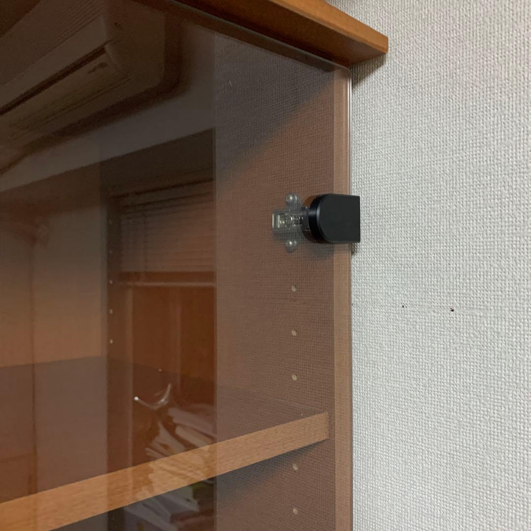 送料込　レトロなガラス扉付き本棚　180✖️85✖️35 可動棚　収納力大