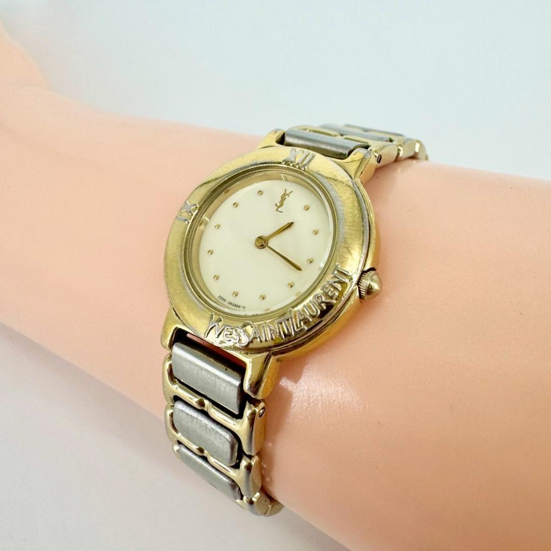 【新品電池】YVESSAINTLAURENT コンビ レディース 腕時計
