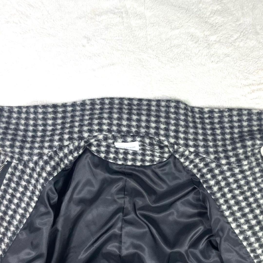 ADAM ET ROPE スタンドカラー コート ウール混 千鳥格子 フリー