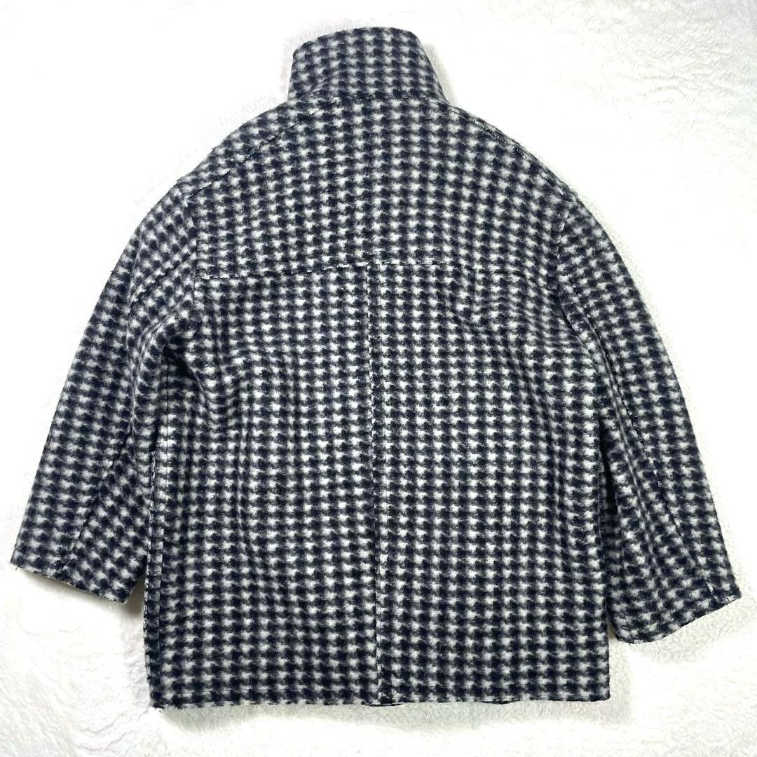 ADAM ET ROPE スタンドカラー コート ウール混 千鳥格子 フリー