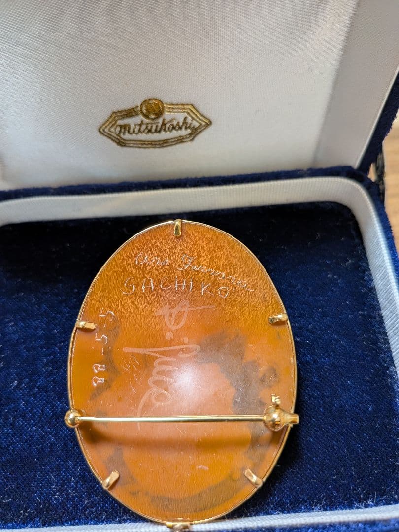 カメオブローチペンダント K18