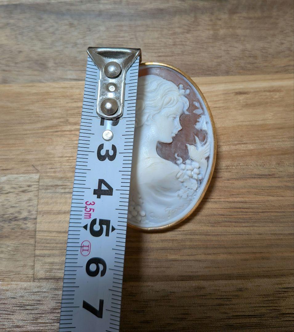 カメオブローチペンダント K18