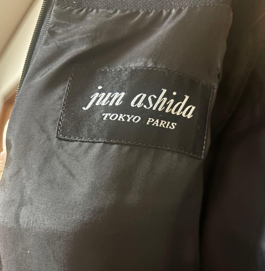 【極美品】JUN ASHIDA 長袖バイカラーワンピース M〜Lサイズ