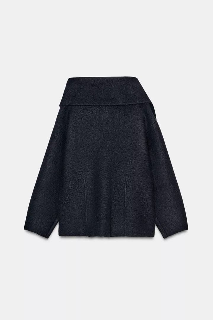 今週まで！新品 ZARA ザラ ニットショートコート スカーフ付き