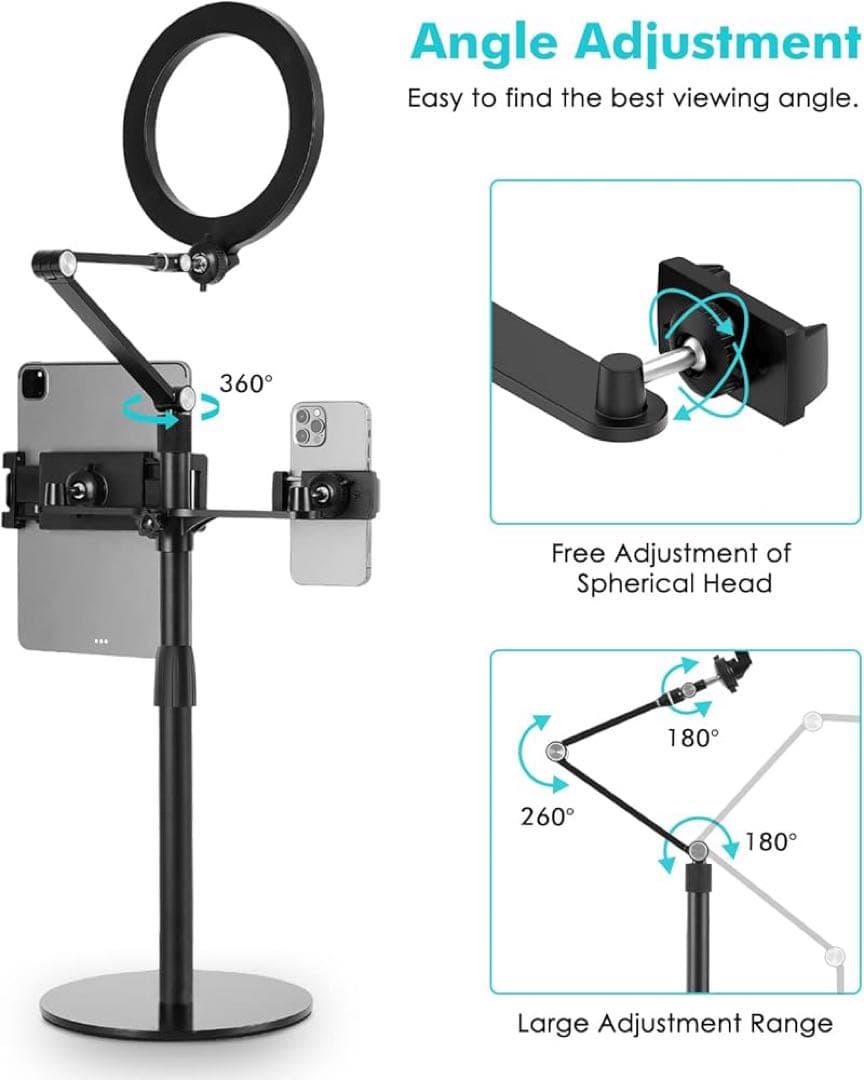 ❣️人気❣️アームスタンド 動画撮影 ライト タブレットスタンド スマホスタンド