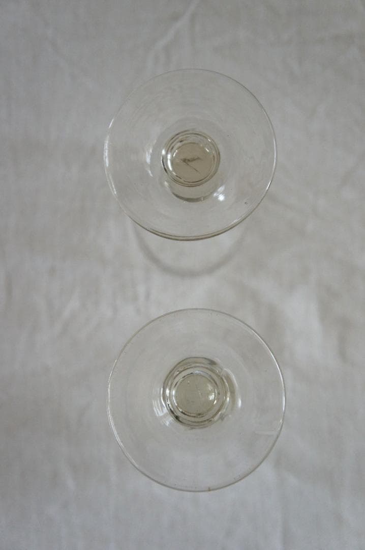フランスアンティーク　19世紀　ビストログラス　ワイングラス　15cm　2客