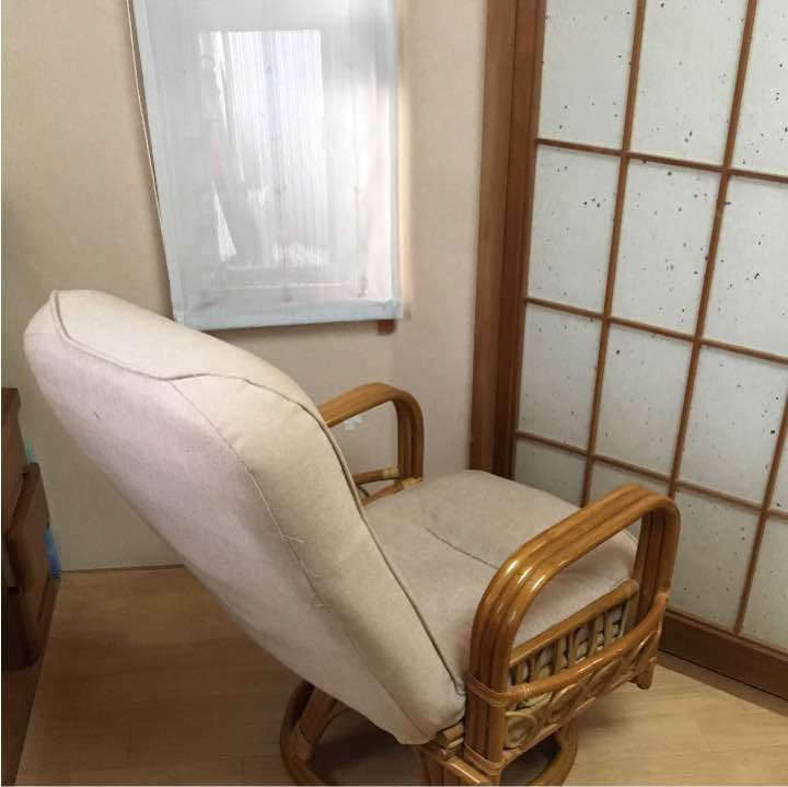 藤椅子 回転式 リクライニング