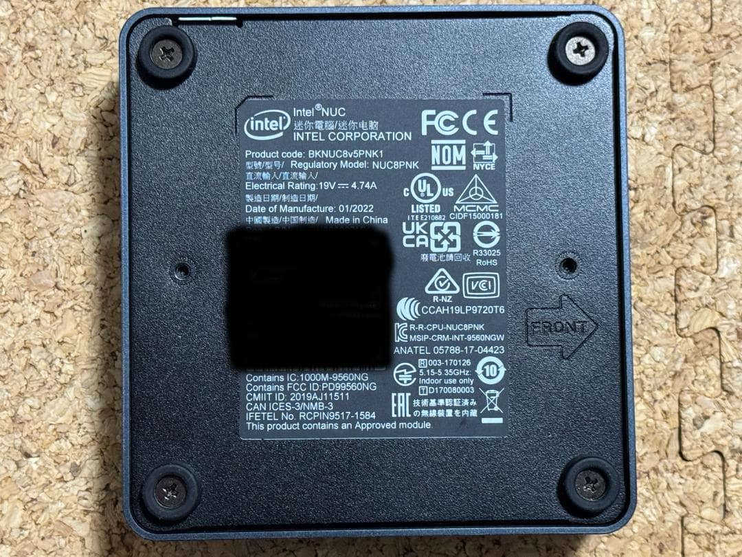 【中古】Intel NUCベアボーンキット NUC8v5PNK