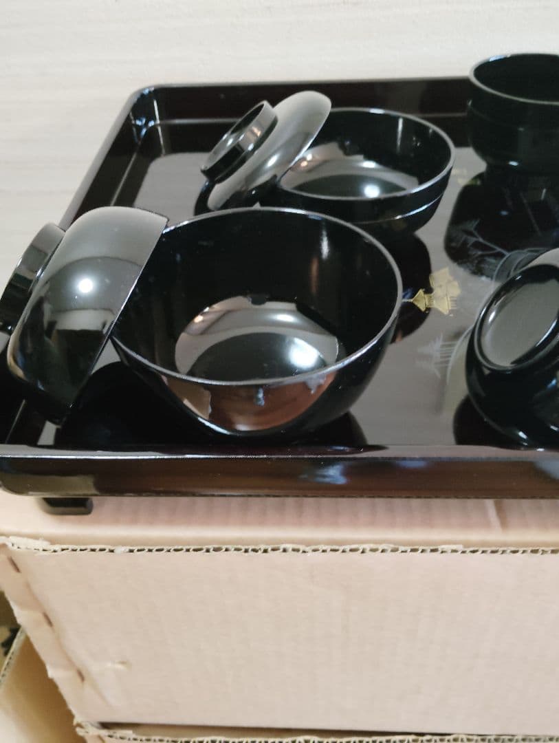 会津漆塗り　沈金　客膳セット　30セット