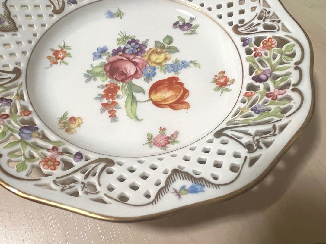 希少　ドレスデンフラワー　シューマンババリア　プレート　2枚セット