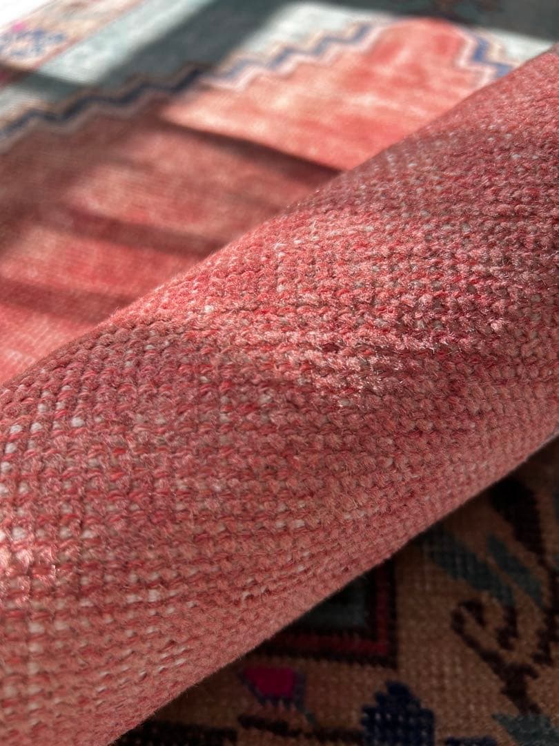 124×80 ミフラーブ　トルコ　ヴィンテージラグ　トルコラグ　ペールカラー