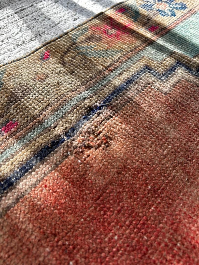 124×80 ミフラーブ　トルコ　ヴィンテージラグ　トルコラグ　ペールカラー