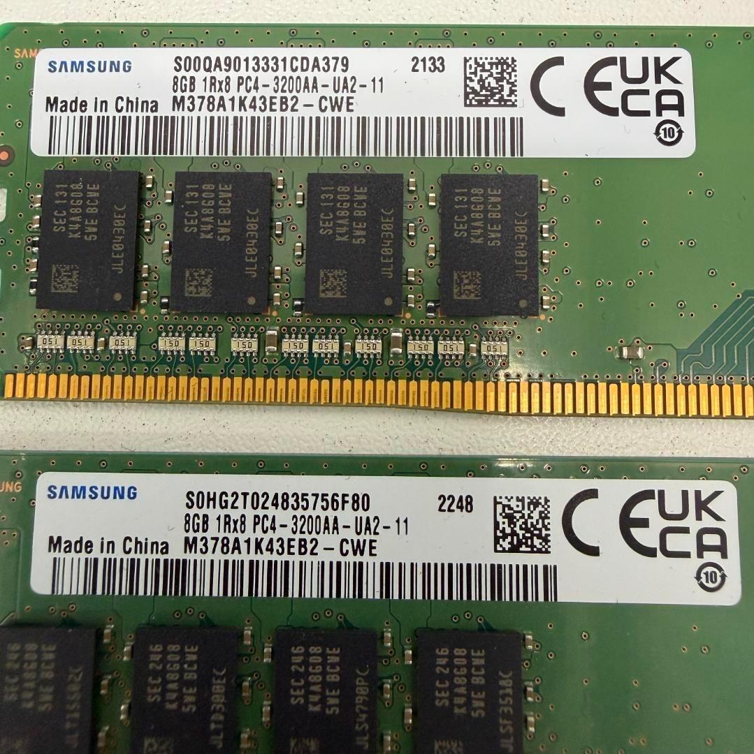 DDR4-3200 M378A1K43EB2-CWE 8GBメモリ2枚